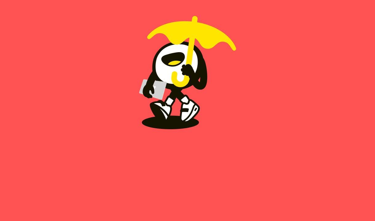 Yubo - Bo takes shelter under an umbrella to stay safe on the internet