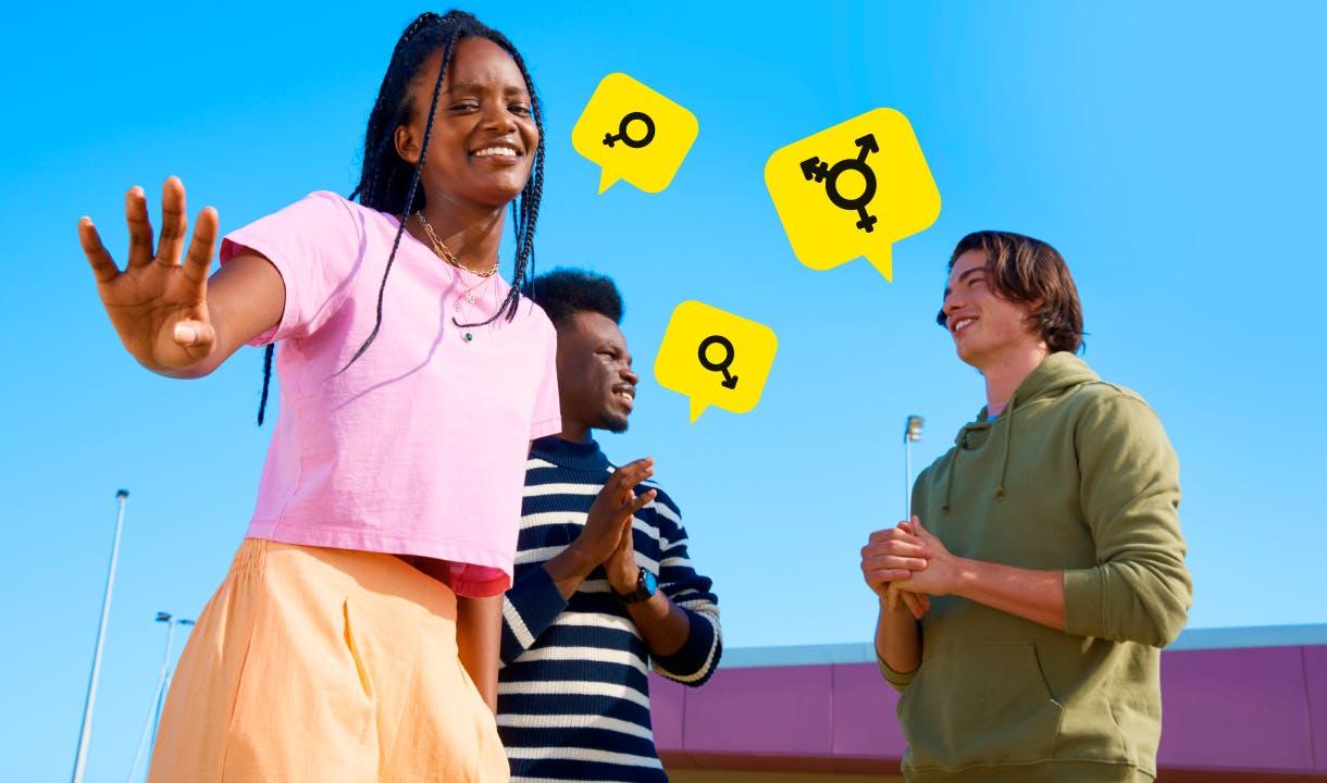 Adolescents discussing their gender identity